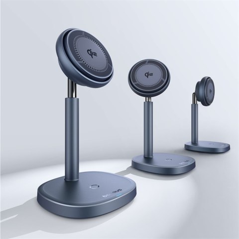 2w1 Ładowarka indukcyjna Orbit 2 Pro MagSafe Qi2 20W z chłodzeniem - szara 2w1 Ładowarka indukcyjna Orbit 2 Pro MagSafe Qi2 20W z chłodzeniem - szara