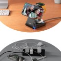 3w1 Ładowarka bezprzewodowa stacja ładująca z MagSafe - czarna