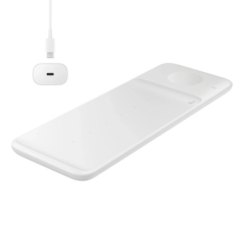 3w1 Ładowarka sieciowa Samsung Trio indukcyjna do telefonu / Galaxy Watch / Buds - biała 3w1 Ładowarka sieciowa Samsung Trio indukcyjna do telefonu / Galaxy Watch / Buds - biała