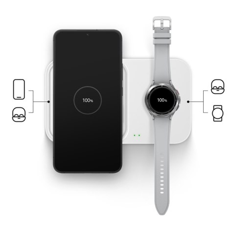 Ładowarka Samsung Wireless Charger Duo indukcyjna 15W + ładowarka sieciowa i kabel - biała Ładowarka Samsung Wireless Charger Duo indukcyjna 15W + ładowarka sieciowa i kabel - biała