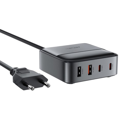 Ładowarka sieciowa stacja zasilania biurkowa Z6 GaN 2x USB-A 2x USB-C PD 65W - czarna Ładowarka sieciowa stacja zasilania biurkowa Z6 GaN 2x USB-A 2x USB-C PD 65W - czarna