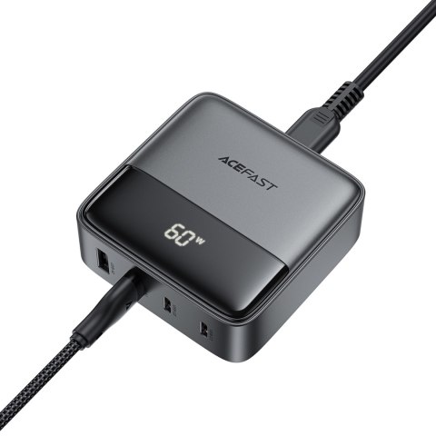 Ładowarka sieciowa stacja zasilania biurkowa Z6 GaN 2x USB-A 2x USB-C PD 65W - czarna Ładowarka sieciowa stacja zasilania biurkowa Z6 GaN 2x USB-A 2x USB-C PD 65W - czarna