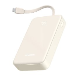 Powerbank 20000mAh 22.5W USB-C USB-A wbudowany kabel USB-C - biały