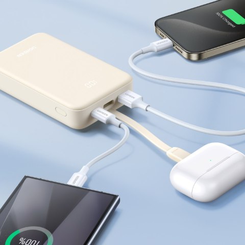 Powerbank 20000mAh 22.5W USB-C USB-A wbudowany kabel USB-C - biały Powerbank 20000mAh 22.5W USB-C USB-A wbudowany kabel USB-C - biały