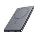 Powerbank 5000mAh USB-C 20W PD i ładowaniem indukcyjnym 15W - szary