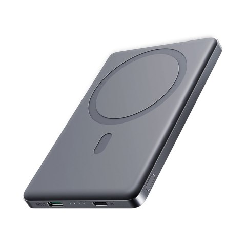Powerbank 5000mAh USB-C 20W PD i ładowaniem indukcyjnym 15W - szary Powerbank 5000mAh USB-C 20W PD i ładowaniem indukcyjnym 15W - szary