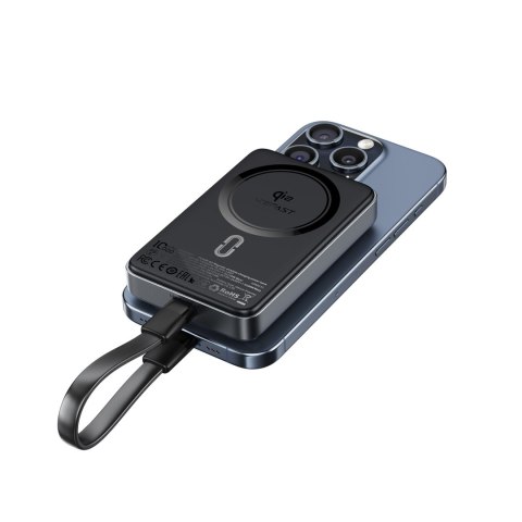 Powerbank magnetyczny 10000mAh 30W Qi2 z MagSafe - czarny Powerbank magnetyczny 10000mAh 30W Qi2 z MagSafe - czarny