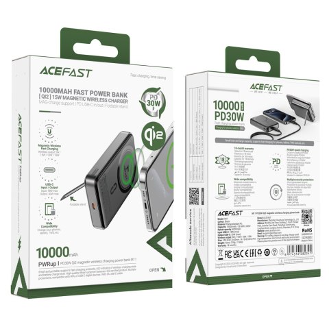 Powerbank magnetyczny 10000mAh 30W Qi2 z MagSafe - czarny Powerbank magnetyczny 10000mAh 30W Qi2 z MagSafe - czarny