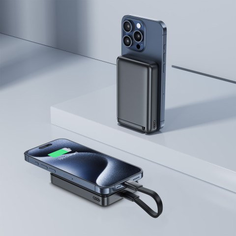 Powerbank magnetyczny 10000mAh 30W Qi2 z MagSafe - czarny Powerbank magnetyczny 10000mAh 30W Qi2 z MagSafe - czarny