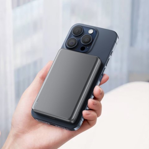 Powerbank magnetyczny 10000mAh PD20W MagSafe ultra cienki - czarny Powerbank magnetyczny 10000mAh PD20W MagSafe ultra cienki - czarny