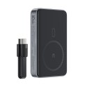 Powerbank magnetyczny 10000mAh indukcyjny 2x USB-C PD 30W + kabel USB-C - czarny