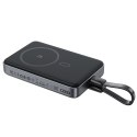 Powerbank magnetyczny 10000mAh indukcyjny 2x USB-C PD 30W + kabel USB-C - czarny