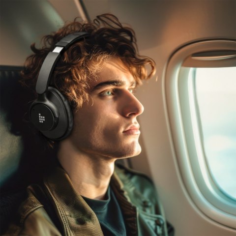Słuchawki bezprzewodowe Sounfii Q20 ANC nauszne Bluetooth 5.3 - czarne Słuchawki bezprzewodowe Sounfii Q20 ANC nauszne Bluetooth 5.3 - czarne