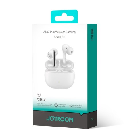 Słuchawki bezprzewodowe douszne TWS Bluetooth 5.4 ANC ENC - białe Słuchawki bezprzewodowe douszne TWS Bluetooth 5.4 ANC ENC - białe