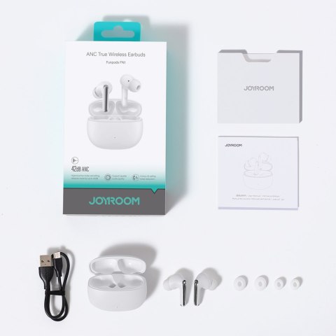 Słuchawki bezprzewodowe douszne TWS Bluetooth 5.4 ANC ENC - białe Słuchawki bezprzewodowe douszne TWS Bluetooth 5.4 ANC ENC - białe