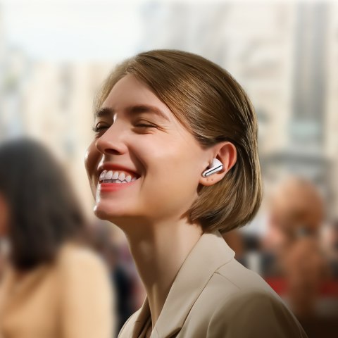 Słuchawki bezprzewodowe douszne TWS Bluetooth 5.4 ANC ENC - białe Słuchawki bezprzewodowe douszne TWS Bluetooth 5.4 ANC ENC - białe