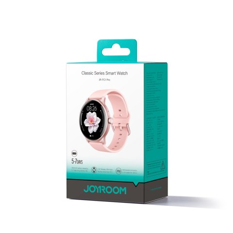 Smartwatch Classis Series JR-FC1 z funkcją odbierania połączeń IP68 - różowy Smartwatch Classis Series JR-FC1 z funkcją odbierania połączeń IP68 - różowy