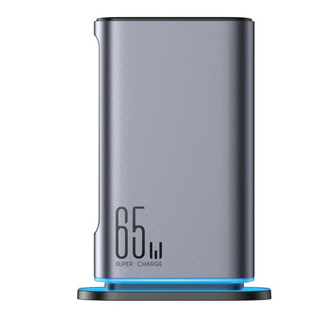 Stacja ładowania ładowarka wieloportowa GaN 65W EU 4x USB-C i 2x USB-A - ciemnoszara Stacja ładowania ładowarka wieloportowa GaN 65W EU 4x USB-C i 2x USB-A - ciemnoszara
