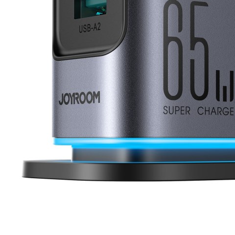 Stacja ładowania ładowarka wieloportowa GaN 65W EU 4x USB-C i 2x USB-A - ciemnoszara Stacja ładowania ładowarka wieloportowa GaN 65W EU 4x USB-C i 2x USB-A - ciemnoszara