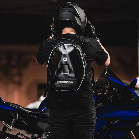 Torba motocyklowa plecak na kask mocowana na bak lub siedzeniu 35l - czarna Torba motocyklowa plecak na kask mocowana na bak lub siedzeniu 35l - czarna