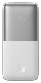 Baseus Bipow Pro 10000mAh, 2xUSB, USB-C, 20W (biały)