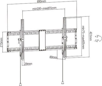 Uchwyt - Gembird 43 "-90", (70 kg) regulowany Uchwyt - Gembird 43 "-90", (70 kg) regulowany