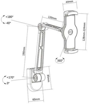 Uchwyt - Techly Ramię ścienne do tabletu Uchwyt - Techly Ramię ścienne do tabletu