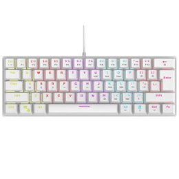 Rampage Klawiatura Mechaniczna PLOWER K60 WHITE Blue Switch RGB biała