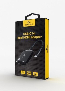 GEMBIRD ADAPTER USB TYP-C DO 2X HDMI 4K 60HZ CZARNY GEMBIRD ADAPTER USB TYP-C DO 2X HDMI 4K 60HZ CZARNY