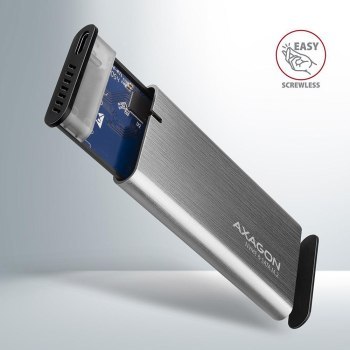 Obudowa zewnętrzna Axagon do dysków M.2 NVMe & SATA SSD / USB-C 3.2 G2, 30-80mm szara Obudowa zewnętrzna Axagon do dysków M.2 NVMe & SATA SSD / USB-C 3.2 G2, 30-80mm szara