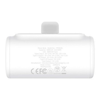 Powerbank Baseus Compact IP 5000mAh 20W USB-C/Lightning (biały) Powerbank Baseus Compact IP 5000mAh 20W USB-C/Lightning (biały)