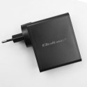 Qoltec GaN POWER PRO | 2xUSB-C | 2xUSB | 130W | 5-20V | 1.5-5A | PD | Czarna