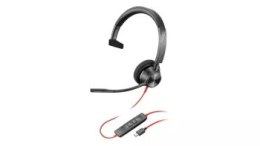Słuchawki przewodowe HP Poly Blackwire 3310 Mono Microsoft Teams USB-C + Adapter USB-C/A -8X216AA