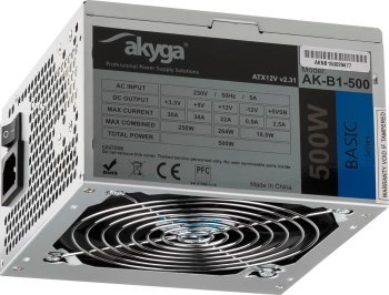Zasilacz Akyga AK-B1-500 (500 W; Pasywne; 120 mm) Zasilacz Akyga AK-B1-500 (500 W; Pasywne; 120 mm)