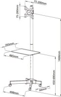 Uchwyt - Techly 100723 Mobilny stojak do telewizora LED/LCD, 19-37'', 20kg, z półką Techly