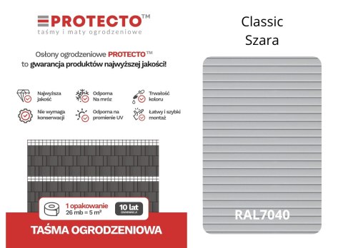 Taśma ogrodzeniowa 52mb Thermoplast® CLASSIC LINE 9,5cm SZARA Taśma ogrodzeniowa 52mb Thermoplast® CLASSIC LINE 9,5cm SZARA