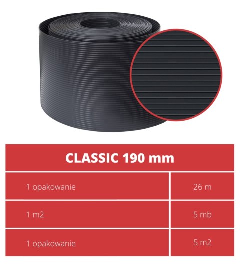 Taśma ogrodzeniowa ROLKA 26mb CLASSIC 19cm PROTECTO™ GRAFIT Taśma ogrodzeniowa ROLKA 26mb CLASSIC 19cm PROTECTO™ GRAFIT