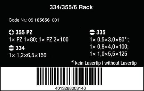 ZESTAW WKRĘTAKÓW KRAFTFORM LASERTIP + WIESZAK, 6CZ ZESTAW WKRĘTAKÓW KRAFTFORM LASERTIP + WIESZAK, 6CZ