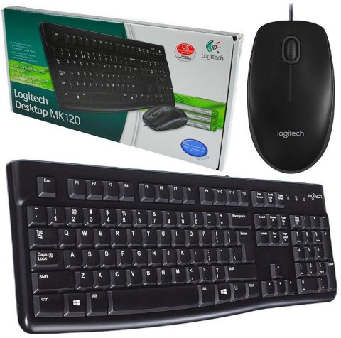 Zestaw przewodowy Logitech MK120 Czarny Zestaw przewodowy Logitech MK120 Czarny