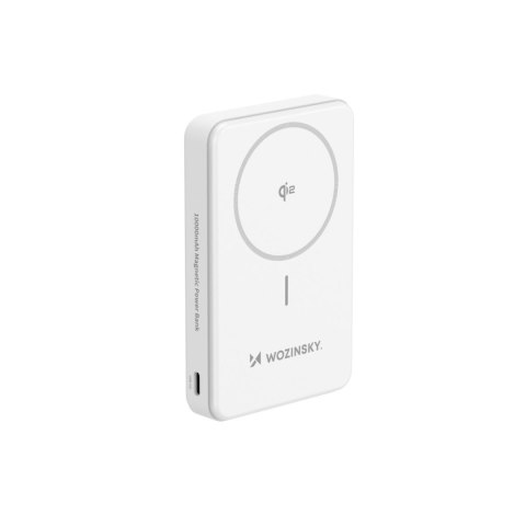Powerbank magnetyczny Qi2 10000mAh z podstawką USB-A USB-C 22.5W PD - biały Powerbank magnetyczny Qi2 10000mAh z podstawką USB-A USB-C 22.5W PD - biały