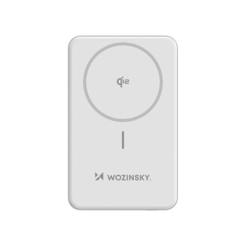 Powerbank magnetyczny Qi2 10000mAh z podstawką USB-A USB-C 22.5W PD - biały Powerbank magnetyczny Qi2 10000mAh z podstawką USB-A USB-C 22.5W PD - biały