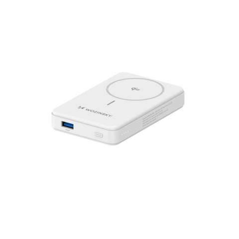 Powerbank magnetyczny Qi2 10000mAh z podstawką USB-A USB-C 22.5W PD - biały Powerbank magnetyczny Qi2 10000mAh z podstawką USB-A USB-C 22.5W PD - biały
