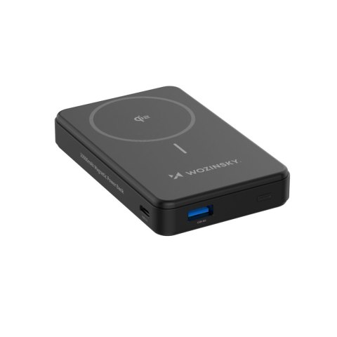 Powerbank magnetyczny Qi2 10000mAh z podstawką USB-A USB-C 22.5W PD - czarny Powerbank magnetyczny Qi2 10000mAh z podstawką USB-A USB-C 22.5W PD - czarny