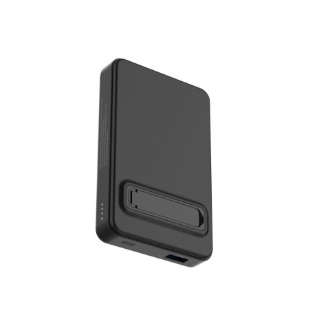 Powerbank magnetyczny Qi2 10000mAh z podstawką USB-A USB-C 22.5W PD - czarny Powerbank magnetyczny Qi2 10000mAh z podstawką USB-A USB-C 22.5W PD - czarny