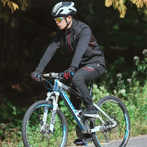 Spodnie rowerowe termiczne ochrona przed wodą i wiatrem rozmiar 2XL czarne Spodnie rowerowe termiczne ochrona przed wodą i wiatrem rozmiar 2XL czarne