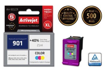 Tusz Activejet AH-901CR (zamiennik HP 901 CC656AE; Premium; 21 ml; kolor) Tusz Activejet AH-901CR (zamiennik HP 901 CC656AE; Premium; 21 ml; kolor)
