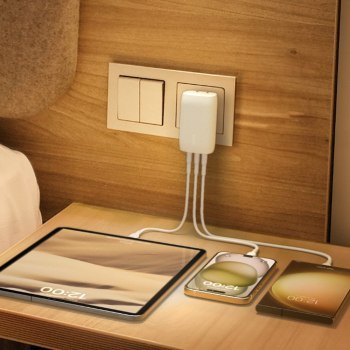 Belkin Ładowarka kątowa 3 porty USB-C PPS 67 W, kabel USB-C Belkin Ładowarka kątowa 3 porty USB-C PPS 67 W, kabel USB-C