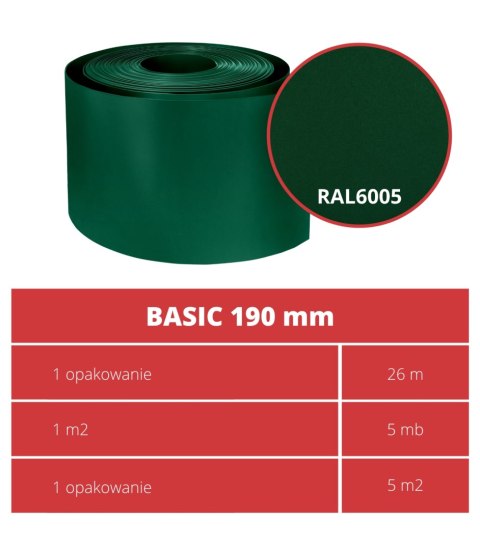 Taśma ogrodzeniowa ROLKA 26mb BASIC 19cm PROTECTO™ ZIELONA Taśma ogrodzeniowa ROLKA 26mb BASIC 19cm PROTECTO™ ZIELONA