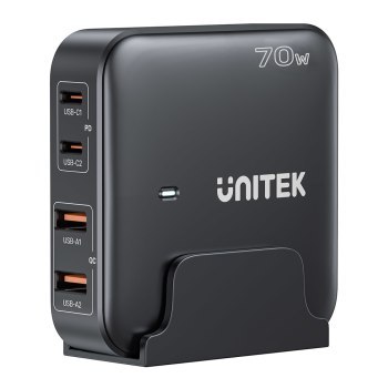 Unitek Ładowarka biurkowa GaN 70W 2xUSB-A 2xUSB-C Unitek Ładowarka biurkowa GaN 70W 2xUSB-A 2xUSB-C