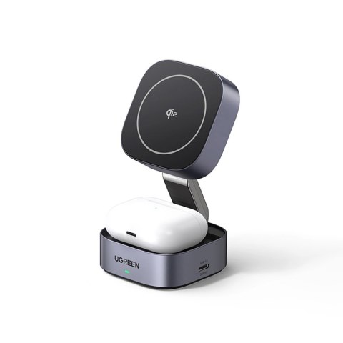 3w1 Ładowarka indukcyjna MagSafe Qi2 USB-C do telefonu słuchawek - czarna 3w1 Ładowarka indukcyjna MagSafe Qi2 USB-C do telefonu słuchawek - czarna